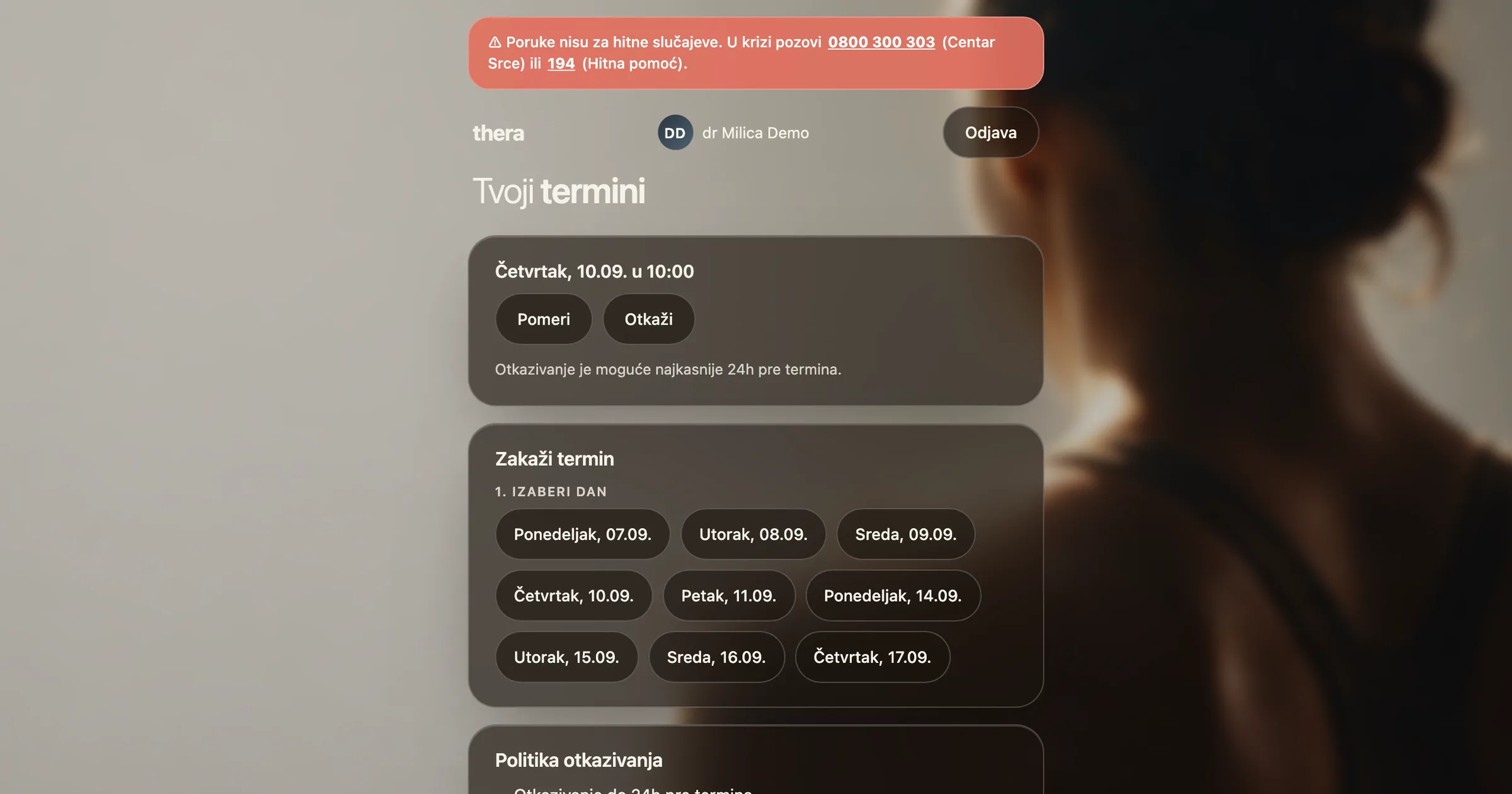 The client portal - booking a session